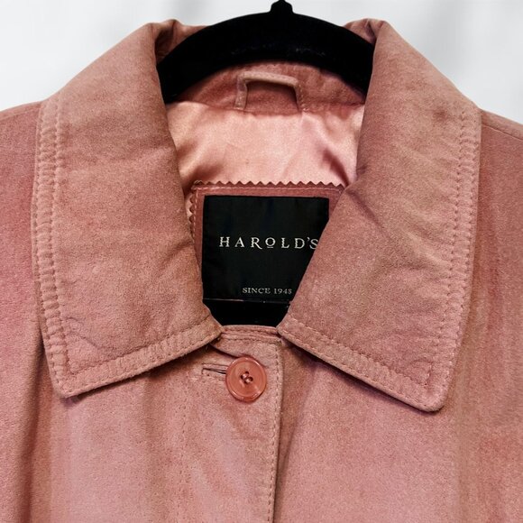 Harold's Vintage Genuine Leather Jacket Button Down Long Sleeve Blazer Collared - Picture 9 of 10